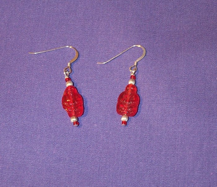 Red Buddha Earrings